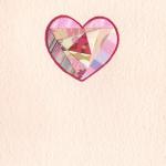 Iris fold heart card. Artist papers. $7