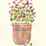 Flower Pot Card  $6  Watercolor.
