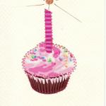 Birthday Cupcake   $5  Fabric stitched to card. "Happy Birthday" inside.